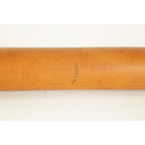 42 - A LATE 18TH CENTURY FLUTE MADE BY PROSER Turned in boxwood with a single brass key and impressed mak... 