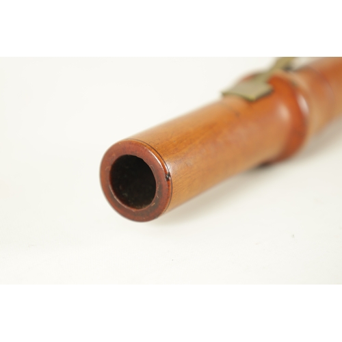 42 - A LATE 18TH CENTURY FLUTE MADE BY PROSER Turned in boxwood with a single brass key and impressed mak... 