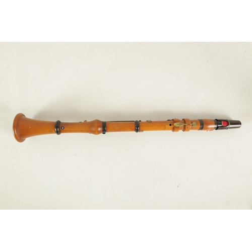 A 19TH CENTURY BOXWOOD AND EBONY with brass keys and impressed