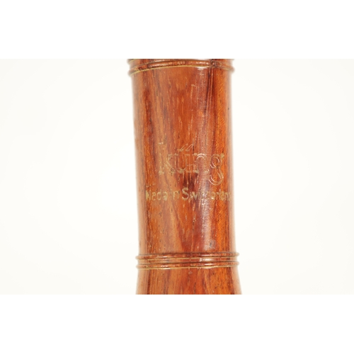 55 - A TWO SECTION KUNG SOPRANINO RECORDER Turned in palisander wood with impressed makers mark - in orig... 