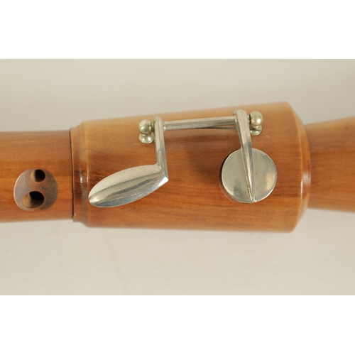 57 - A TENOR RECORDER WITH SINGLE KEY BY AURA CONSERVATORIUM turned in pear wood with nickel key, impress... 