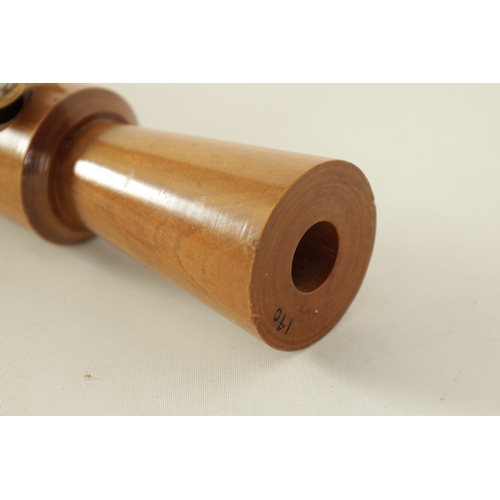 57 - A TENOR RECORDER WITH SINGLE KEY BY AURA CONSERVATORIUM turned in pear wood with nickel key, impress... 