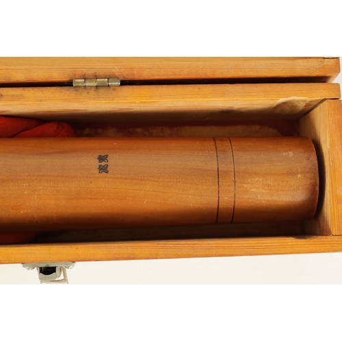 59 - A LARGE MEDIEVAL BASS RECORDER BY JOHN COUSEN turned in maple with impressed makers marks - comes in... 