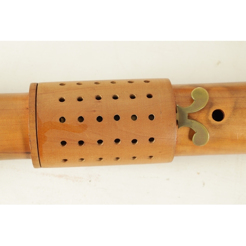 59 - A LARGE MEDIEVAL BASS RECORDER BY JOHN COUSEN turned in maple with impressed makers marks - comes in... 