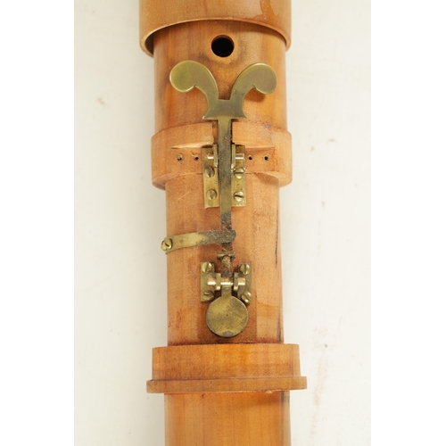 59 - A LARGE MEDIEVAL BASS RECORDER BY JOHN COUSEN turned in maple with impressed makers marks - comes in... 