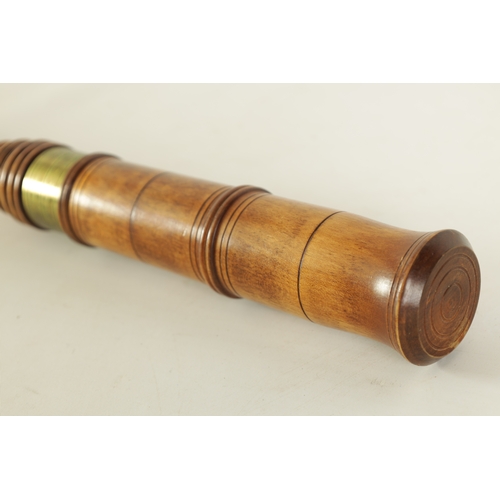 61 - AN EARLY ERIC MOULDER CRUMHORN turned in birch with brass collar and keys, impressed makers mark(90.... 