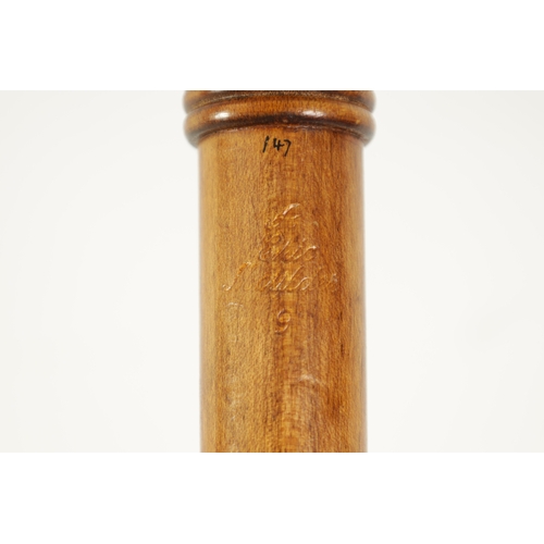 61 - AN EARLY ERIC MOULDER CRUMHORN turned in birch with brass collar and keys, impressed makers mark(90.... 