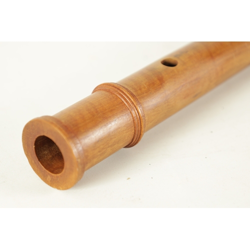 76 - A CARL HANSON FLUTE finely turned in maple with dogtooth carved decoration and impressed makers mark... 