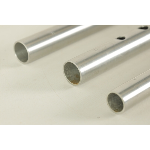 78 - SET OF THREE OVERTON PIPES made from aluminium and impressed letters F, G, and A(Longest 48.5cm long... 