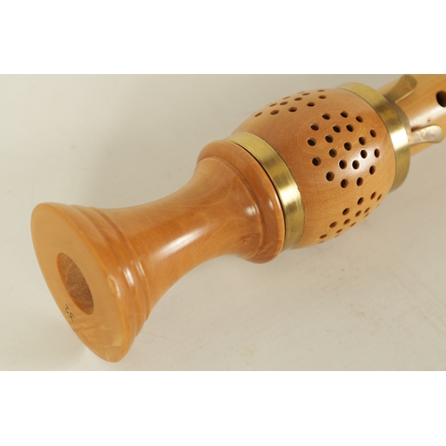 79 - A FLAUTO DOLCE MOECK BAROQUE RECORDER made in maple with brass collars in the original box(64.5cm ov... 