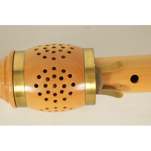 79 - A FLAUTO DOLCE MOECK BAROQUE RECORDER made in maple with brass collars in the original box(64.5cm ov... 