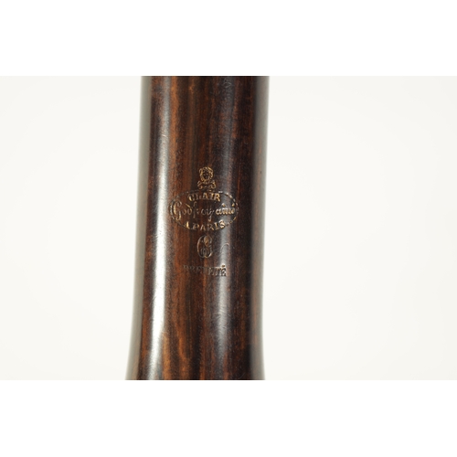 86 - A FINE CASED FRENCH FLUTE BY CLAIR GODFROY, A PARIS made in three sections with silver metal keys an... 