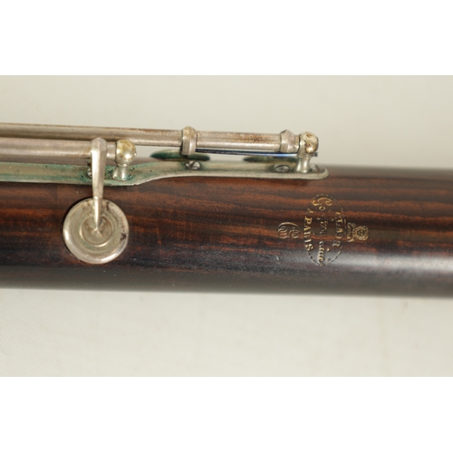 86 - A FINE CASED FRENCH FLUTE BY CLAIR GODFROY, A PARIS made in three sections with silver metal keys an... 