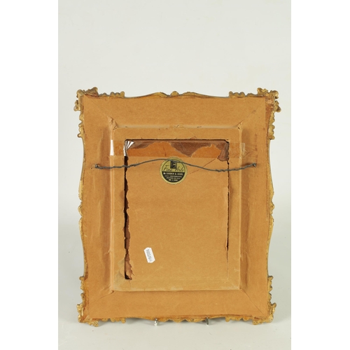 108 - A LATE 19TH CENTURY VIENNA PORCELAIN HANGING PLAQUE in highly ornate gilt swept frame, finely painte... 