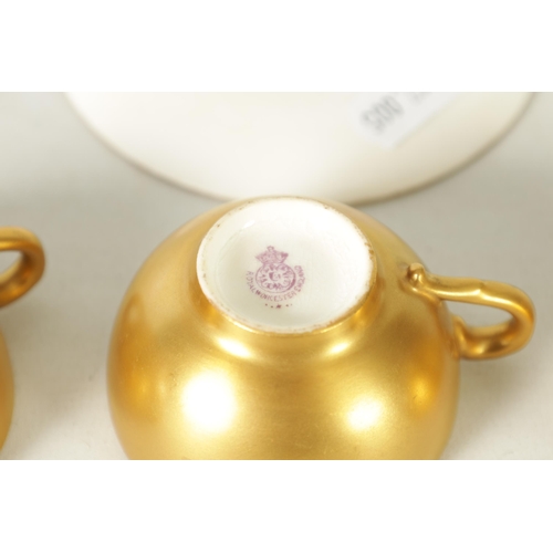 113 - A SET OF THREE FRUIT ROYAL WORCESTER COFFEE CUPS AND SAUCERS SIGNED F. HARPER/ W.H.AUSTIN each richl... 