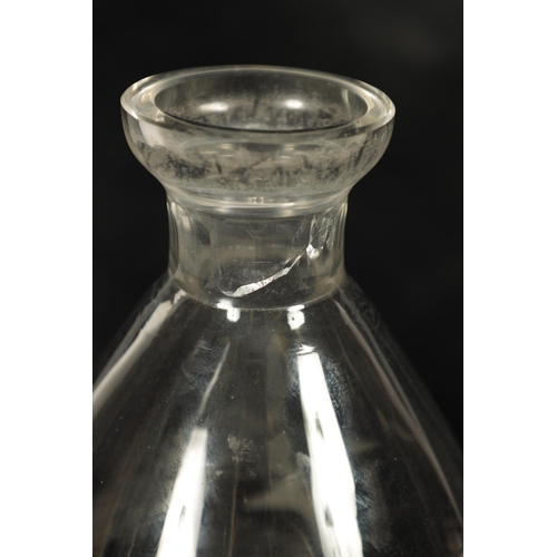 12 - A ROWLAND WARD SPIRIT DECANTER AND FACETTED STOPPER the ovoid body engraved with a giraffe in a tree... 