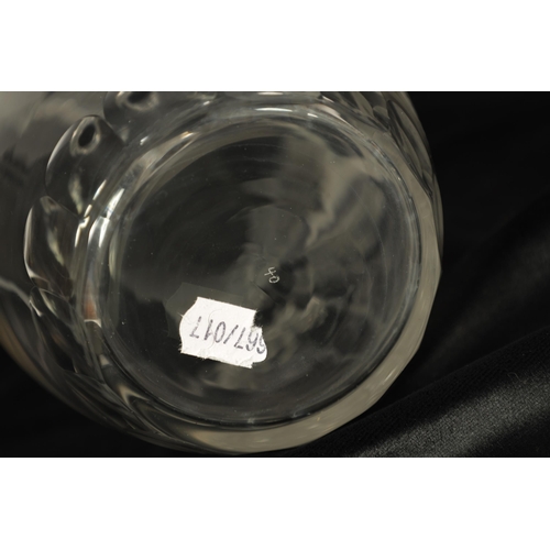 12 - A ROWLAND WARD SPIRIT DECANTER AND FACETTED STOPPER the ovoid body engraved with a giraffe in a tree... 