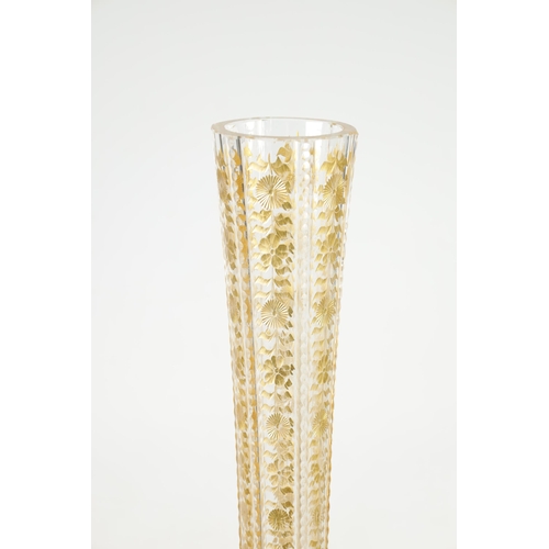 18 - AN IMPRESSIVE EXHIBITION QUALITY 19TH CENTURY FRENCH BACCARAT GLASS FLOOR STANDING FLARED TAPERING T... 