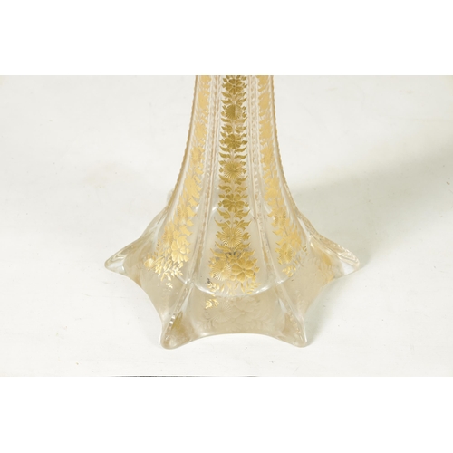 18 - AN IMPRESSIVE EXHIBITION QUALITY 19TH CENTURY FRENCH BACCARAT GLASS FLOOR STANDING FLARED TAPERING T... 