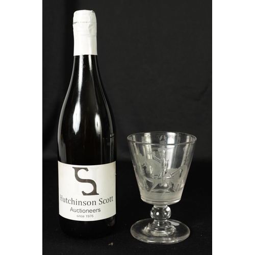 26 - A RARE GEORGE IV FROSTED AND CUT ENGRAVED CORONATION RUMMER DATED JULY 19 1821 decorated with the Ki... 