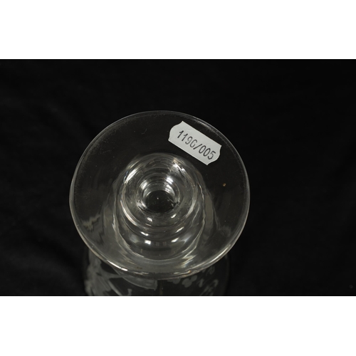 26 - A RARE GEORGE IV FROSTED AND CUT ENGRAVED CORONATION RUMMER DATED JULY 19 1821 decorated with the Ki... 