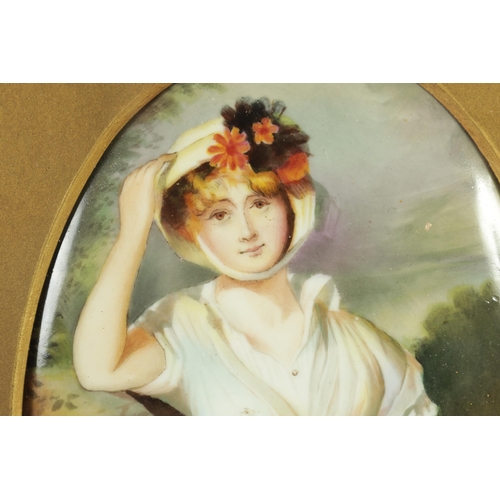 34 - AN EARLY 20TH CENTURY PARAGON CHINA OVAL CONVEX PORCELAIN PLAQUE PAINTED BY F. MICKLEWRIGHT inscribe... 