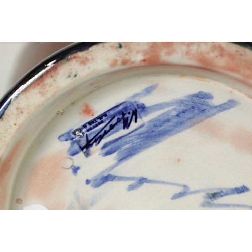 36 - A 1930's/40's WILLIAM MOORCROFT INVERTED BALUSTER LAMP BASE OF LARGE SIZE tube lined and decorated i... 