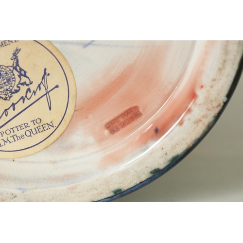 36 - A 1930's/40's WILLIAM MOORCROFT INVERTED BALUSTER LAMP BASE OF LARGE SIZE tube lined and decorated i... 