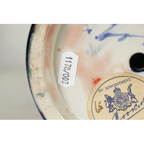 36 - A 1930's/40's WILLIAM MOORCROFT INVERTED BALUSTER LAMP BASE OF LARGE SIZE tube lined and decorated i... 