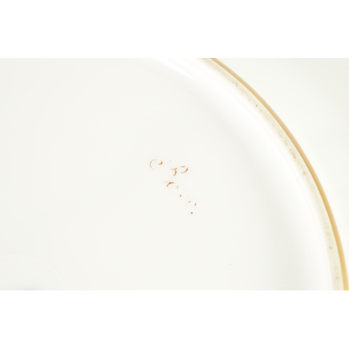 38 - A LATE 19TH CENTURY VIENNA PORCELAIN CABINET PLATE the richly jewelled gilded panelled green ground ... 