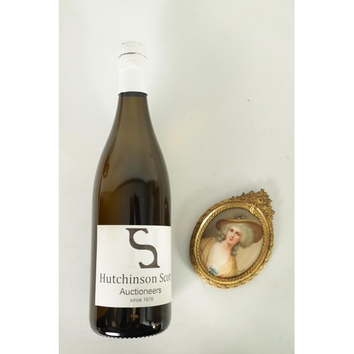 39 - A LATE 19TH CENTURY VIENNA PORCELAIN OVAL CONVEX MINIATURE PORTRAIT PLAQUE finely painted with a bus... 