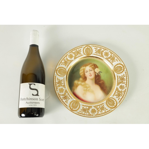 49 - A FINE LATE 19TH CENTURY B.P.M VIENNA PORCELAIN CABINET PLATE SIGNED E.VOLK the richly gilded panell... 