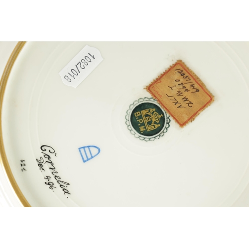 49 - A FINE LATE 19TH CENTURY B.P.M VIENNA PORCELAIN CABINET PLATE SIGNED E.VOLK the richly gilded panell... 