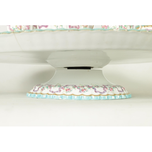 52 - AN UNUSUAL LATE 19TH CENTURY COPELAND SPODE CABARET SET comprising six fluted edge small teacups and... 