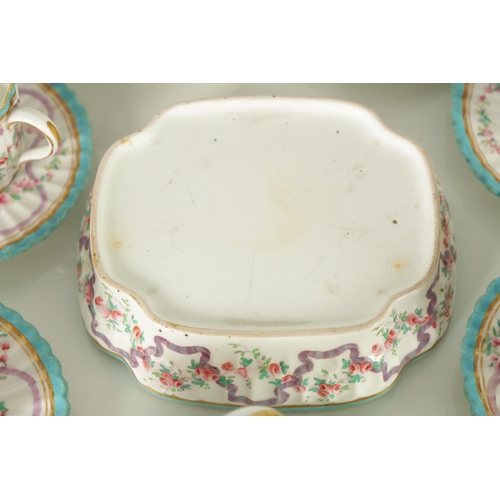 52 - AN UNUSUAL LATE 19TH CENTURY COPELAND SPODE CABARET SET comprising six fluted edge small teacups and... 