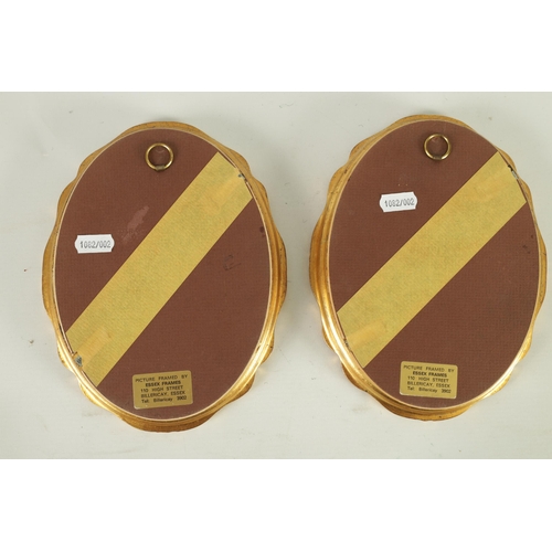 56 - A PAIR OF LATE 19TH CENTURY VIENNA OVAL CONVEX HANGING PLAQUES each depicting bust portraits of youn... 