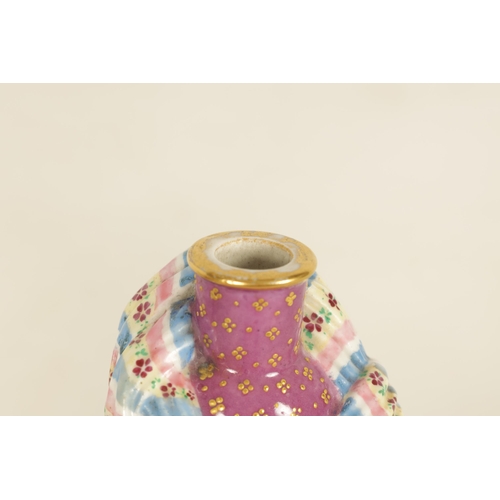 57 - A PAIR OF 19TH CENTURY FRENCH FIGURAL PORCELAIN PERFUME BOTTLES BY JACOB PETIT colourfully painted a... 