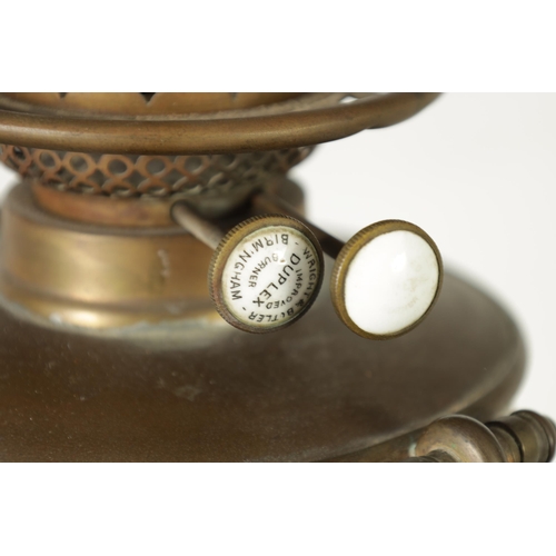 62 - A 19TH-CENTURY DOULTON STONEWARE AND GILT BRASS MOUNTED OIL LAMP DECORATED BY FLORENCE BARLOW the le... 