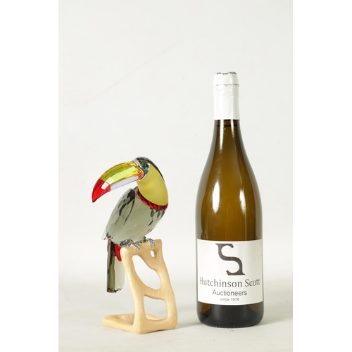 7 - A 20TH CENTURY SWAROVSKI CRYSTAL BIRDS OF PARADISE COLLECTION BLACK TOUCAN - boxed. (20.5cm high)