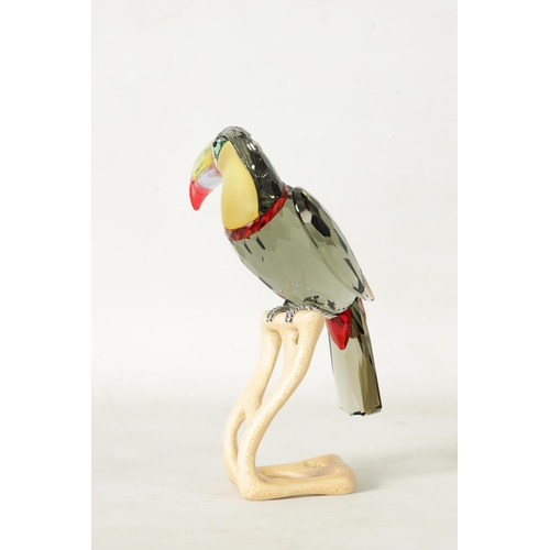 7 - A 20TH CENTURY SWAROVSKI CRYSTAL BIRDS OF PARADISE COLLECTION BLACK TOUCAN - boxed. (20.5cm high)