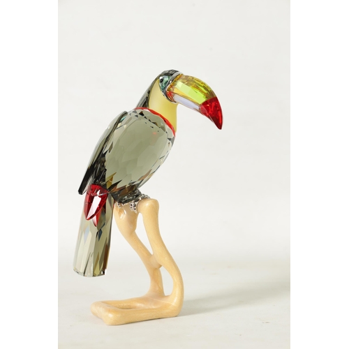 7 - A 20TH CENTURY SWAROVSKI CRYSTAL BIRDS OF PARADISE COLLECTION BLACK TOUCAN - boxed. (20.5cm high)