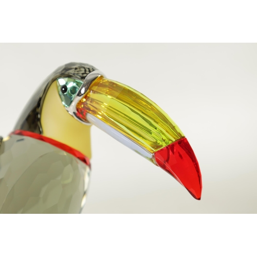7 - A 20TH CENTURY SWAROVSKI CRYSTAL BIRDS OF PARADISE COLLECTION BLACK TOUCAN - boxed. (20.5cm high)