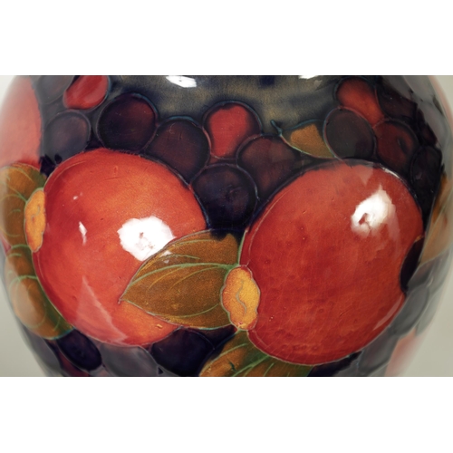 74 - A VERY LARGE PAIR 1930's/40's WILLIAM MOORCROFT INVERTED BALUSTER VASES tube lined and decorated in ... 