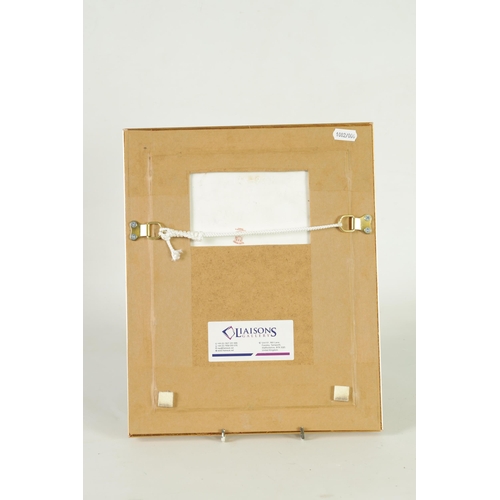 83 - A LIMOGES, FRANCE RECTANGULAR PORCELAIN HANGING PLAQUE SIGNED L DAVIES, NY finely painted with a sem... 