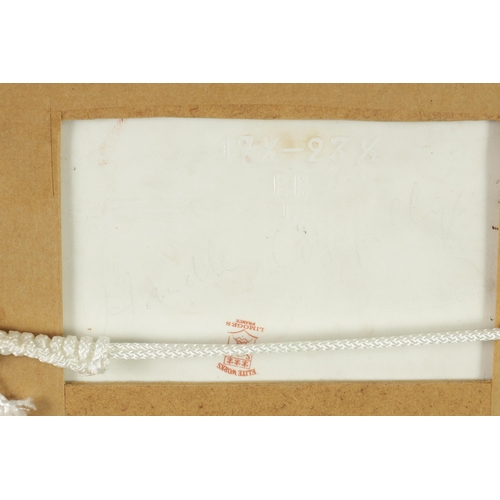 83 - A LIMOGES, FRANCE RECTANGULAR PORCELAIN HANGING PLAQUE SIGNED L DAVIES, NY finely painted with a sem... 