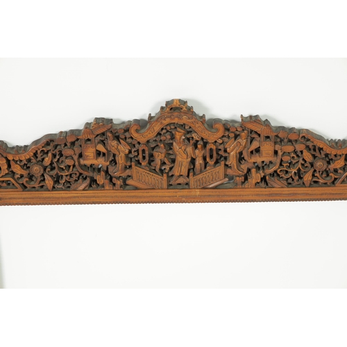 304 - A PAIR OF LATE 19TH CENTURY CHINESE CARVED AND PIERCED SANDALWOOD PICTURE FRAMES