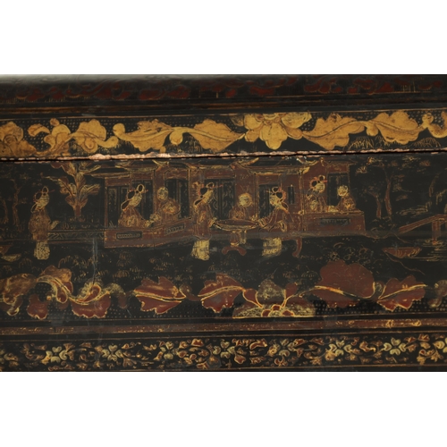 341 - A MEIJI PERIOD JAPANESE LACQUERED FITTED GAMES BOX OF OCTAGONAL SHAPE with lift off lid revealing co... 