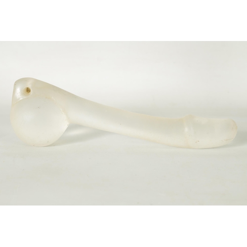 342 - A 19TH CENTURY CHINESE ROCK CRYSTAL PHALLUS (28.5cm overall )