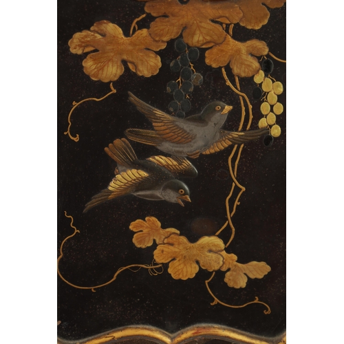 344 - A 19TH CENTURY JAPANESE MEIJI PERIOD LACQUERED COLLECTORS CABINET with side handles and panelled hin... 