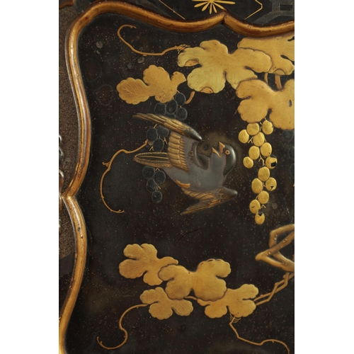 344 - A 19TH CENTURY JAPANESE MEIJI PERIOD LACQUERED COLLECTORS CABINET with side handles and panelled hin... 